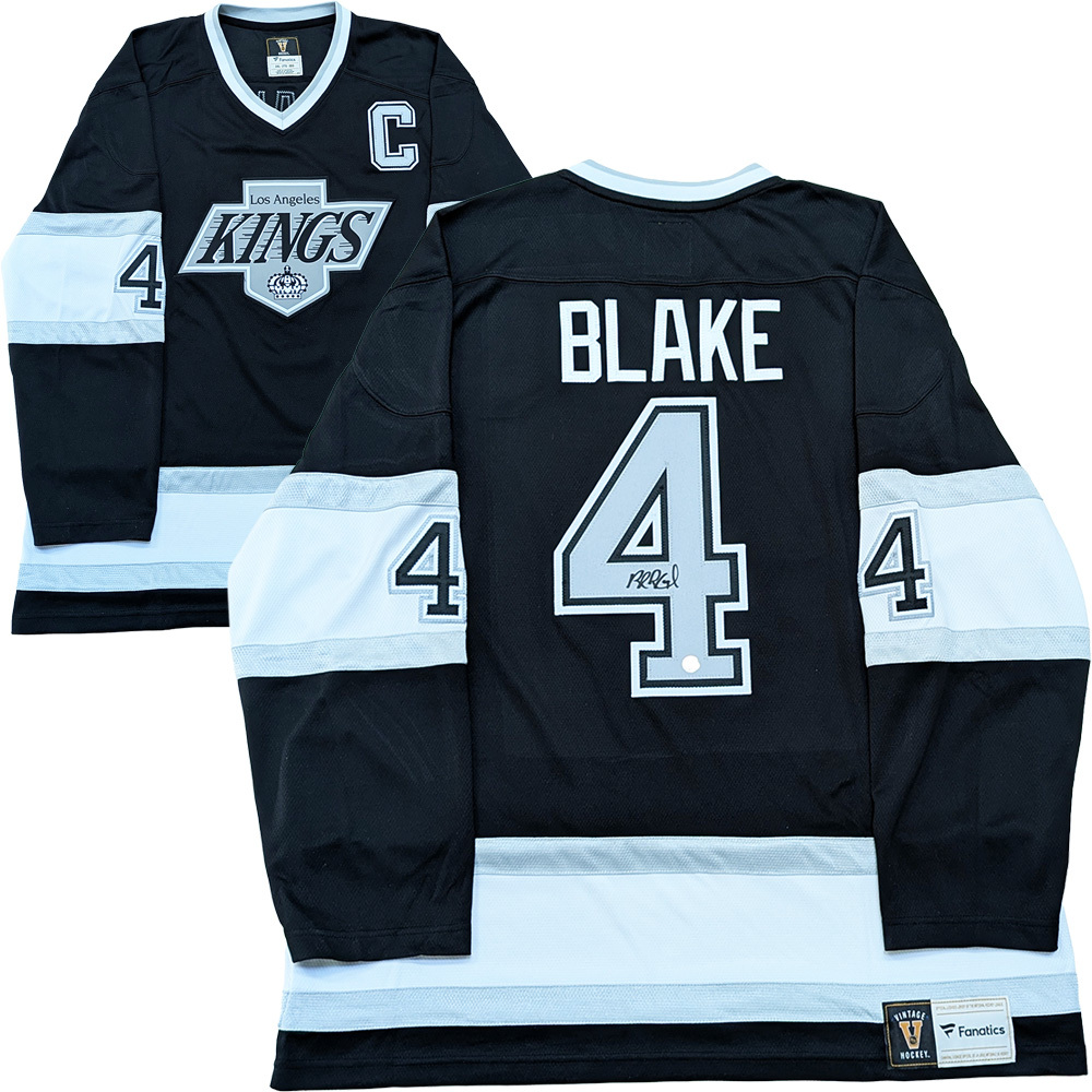 Rob Blake Autographed Los Angeles Kings Fanatics Heritage Jersey 