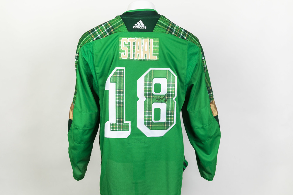 Autographed Marc Staal Commemorative St. Patrick's Day Jersey worn in ...
