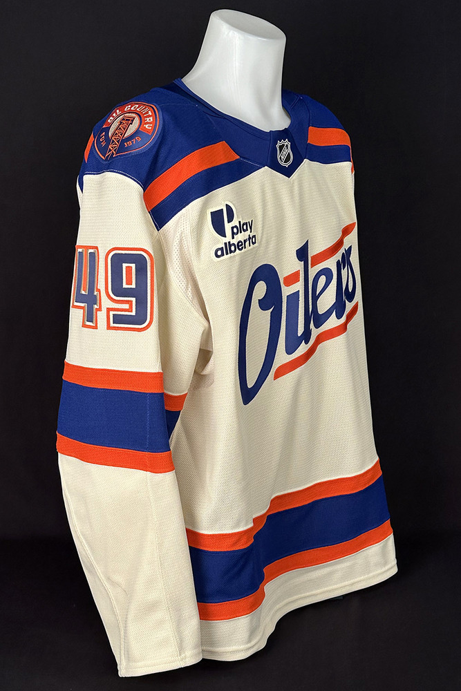 #49 Ty Emberson - 2025-26 Edmonton Oilers Alternate Set #1 Game Worn Jersey - Worn For 2 Games - Oct 28th vs Utah & Dec 4th vs Seattle