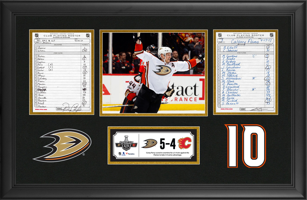 Anaheim Ducks Framed Original LineUp Cards From April 17, 2017 vs