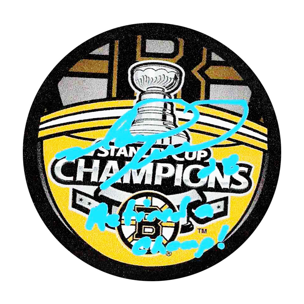 Mark Recchi Autographed Boston Bruins 2011 Stanley Cup Champions Puck w/RETIRED A CHAMP Inscription