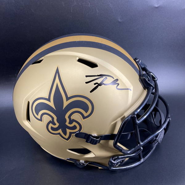 NFL - Saints Tyler Shough Signed Rave Replica Speed Helmet