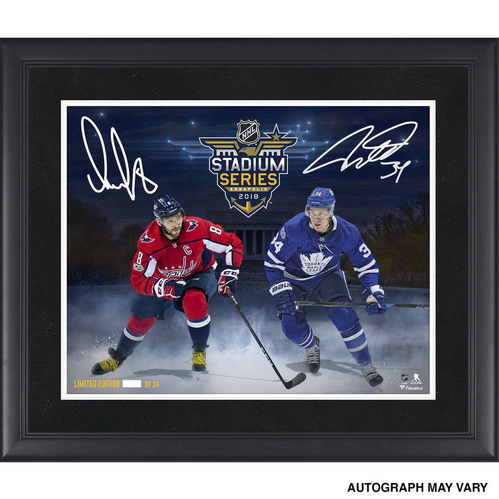 Auston Matthews Toronto Maple Leafs & Alex Ovechkin Washington Capitals Framed Autographed 16