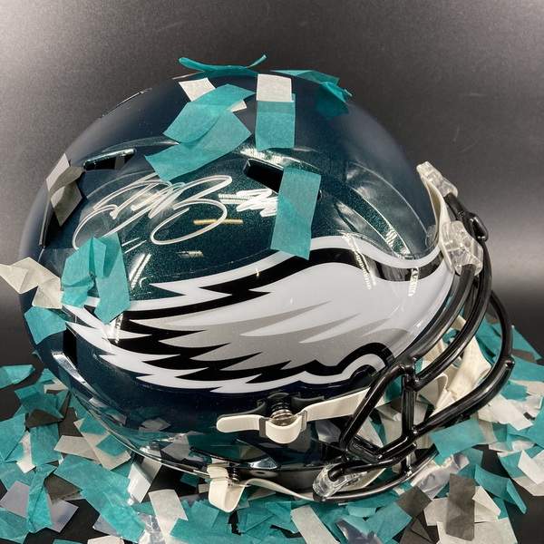 Eagles - Saquon Barkley Signed Commemorative Super Bowl LIX Replica Helm...