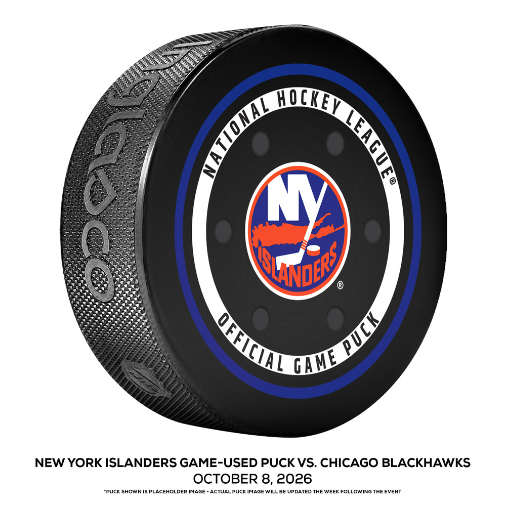 New York Islanders Game-Used Puck vs. Chicago Blackhawks on October 8, 2026