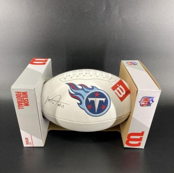 Titans - Van Jefferson Signed Panel Football With Titans Logo (Not Authe...