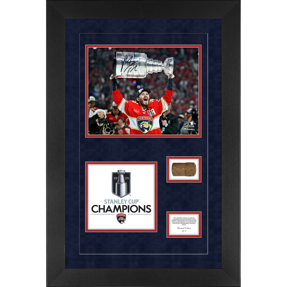 Matthew Tkachuk Florida Panthers Autographed Deluxe Framed Cork and 8x10 Photo Shadowbox - Limited Edition of 3