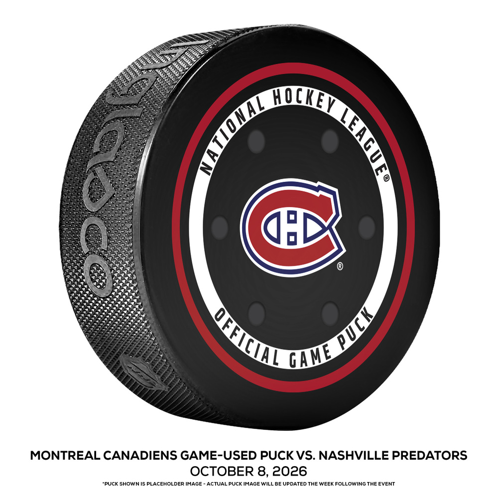 Montreal Canadiens Game-Used Puck vs. Nashville Predators on October 8, 2026