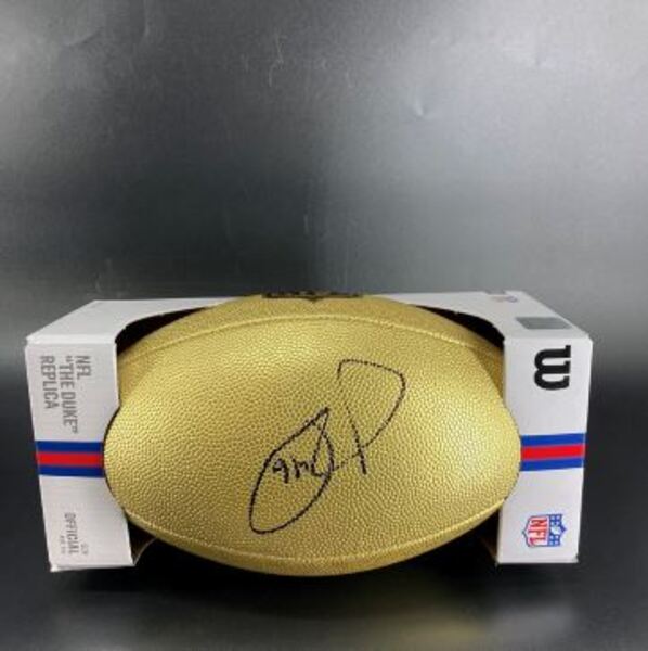 NFL - 49ers Jon Weeks Signed Gold Composite Football