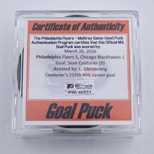 Image of Couturier, Sean - Philadelphia Flyers - March 26, 2026 vs Chicago Blackhawks (Flyers Logo)