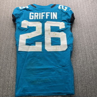 Crucial Catch - Jaguars Shaquil Griffin Game Worn Jersey (10/10/21) Size 38