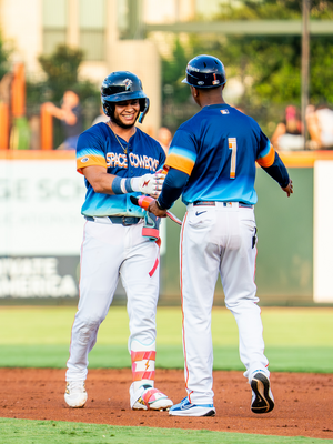 #61 Hudson Leach - Space Cowboys Fauxback Game Worn Jersey, autographed