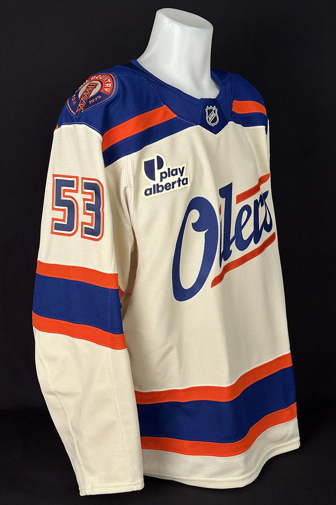 #53 Isaac Howard - 2025-26 Edmonton Oilers Alternate Set #1 Game Worn Jersey - Worn For 1 Game - Oct 28th vs Utah