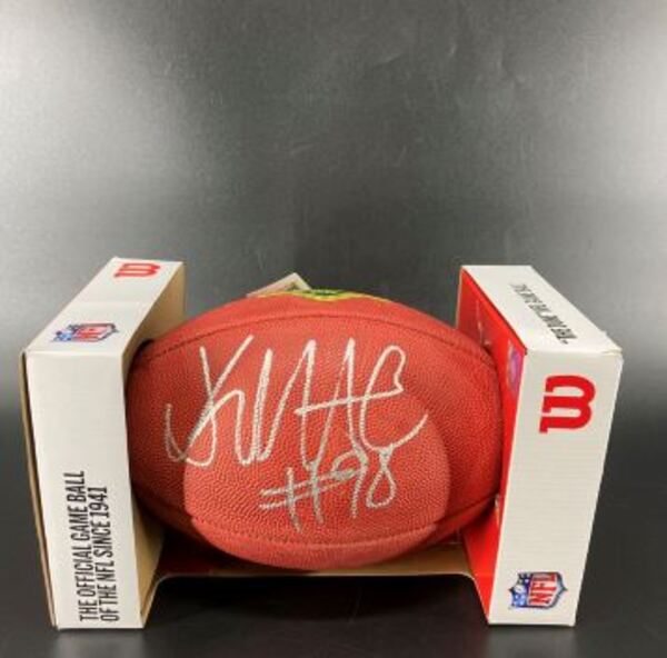 NFL - Texans Kayden McDonald Signed Authentic Football with Draft Logo