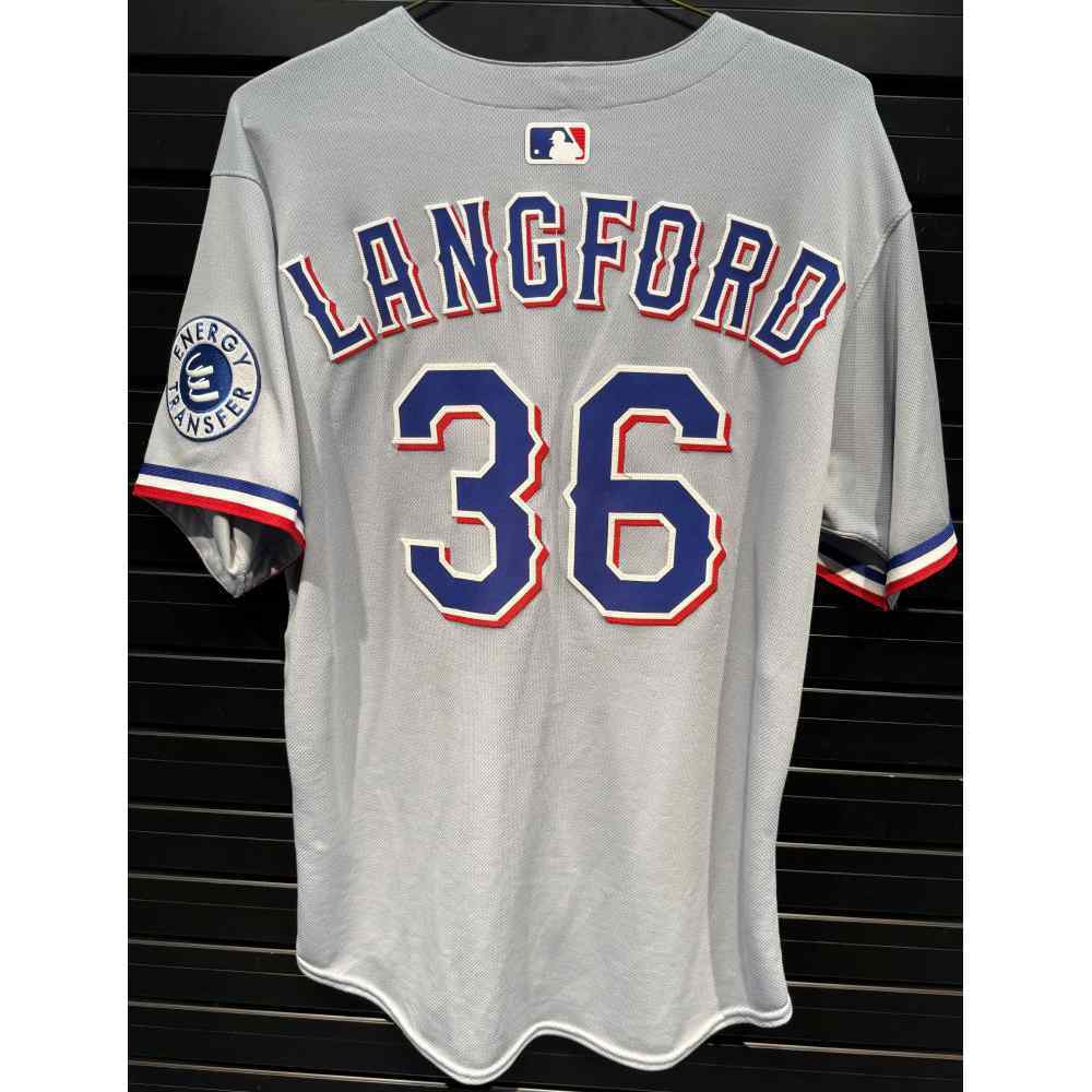 Wyatt Langford #36 Texas Rangers Team-Issued 2025 Road Jersey (MLB