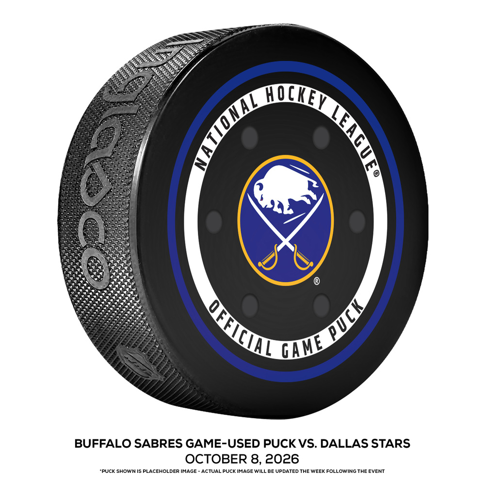 Buffalo Sabres Game-Used Puck vs. Dallas Stars on October 8, 2026