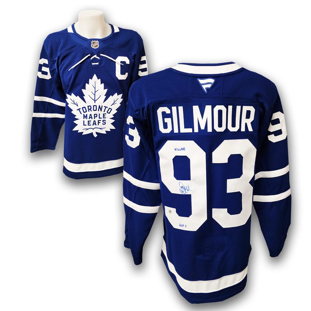 Doug Gilmour Autographed Toronto Maple Leafs Home Fanatics Premium Jersey Inscribed