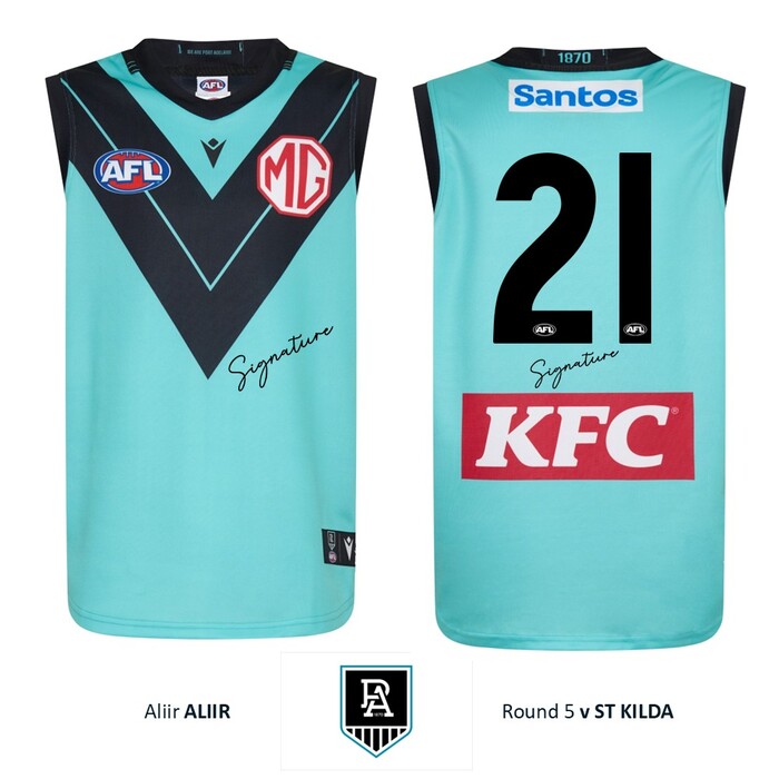 Photo of Aliir Aliir #21 Port Adelaide 2026 Gather Round Guernsey