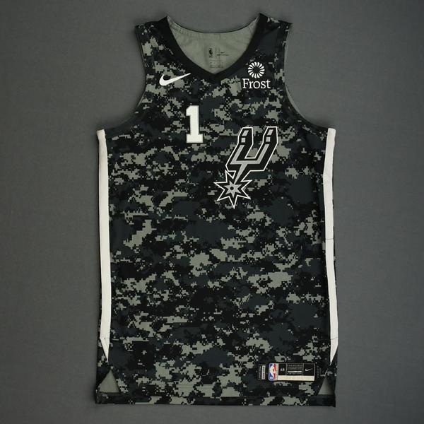 Image of Lonnie Walker IV - San Antonio Spurs - Game-Worn City Edition Jersey - 2019-20 Season - Dressed, Did Not Play