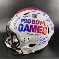NFL - 2024 Pro Bowl Games Replica Speed Helmet Signed by Over 17 Players...