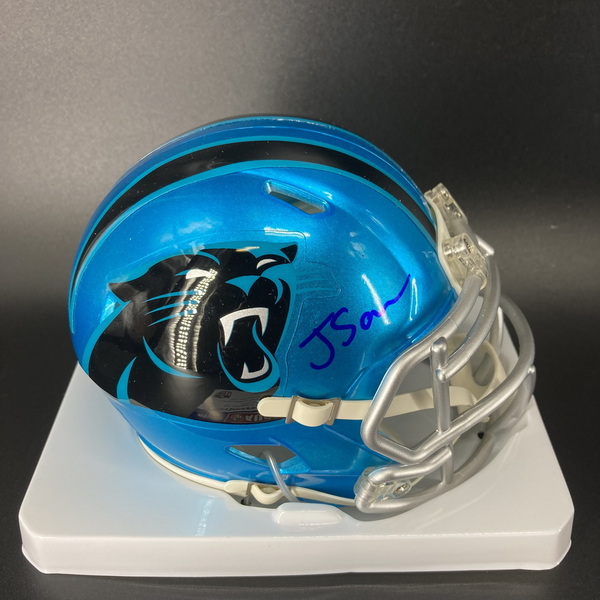 NFL - Panthers Ja'Tavion Sanders Signed Flash Mini Helmet