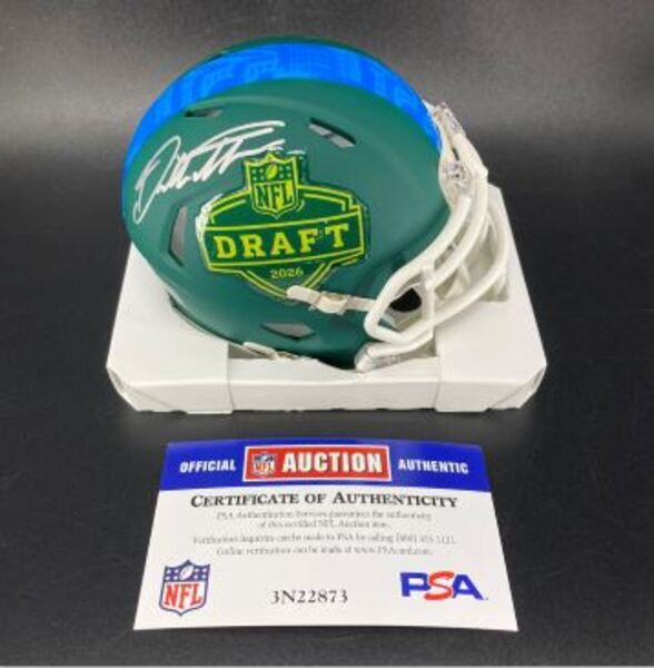 NFL - Rams Ty Simpson Signed NFL Draft Mini Helmet