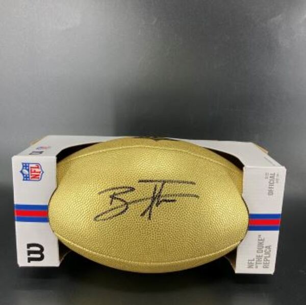 NFL - Chargers Brenen Thompson Signed Gold Composite Football