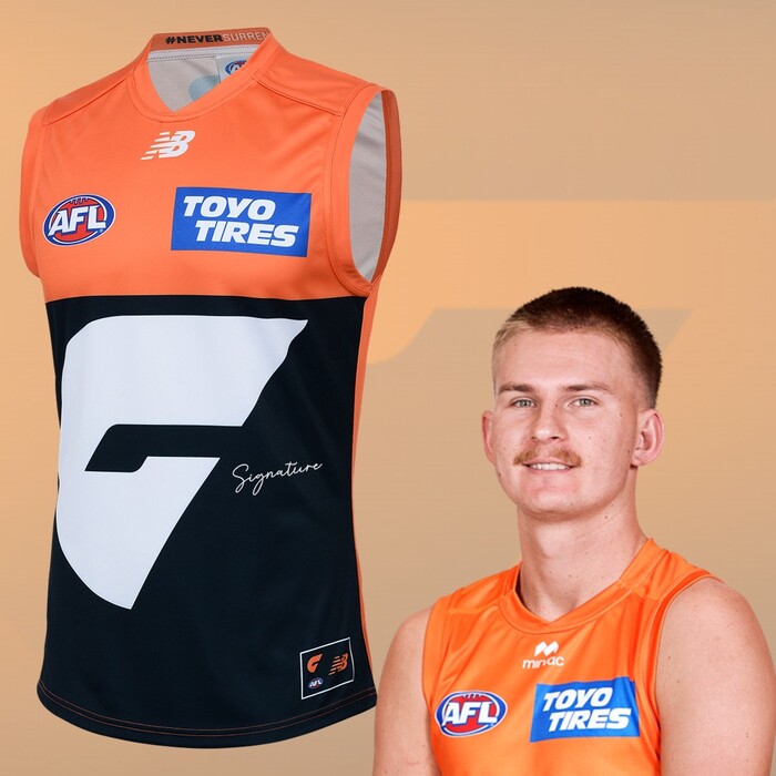 Josh Fahey #34 GWS GIANTS 2025 Home Player-Issue Guernsey