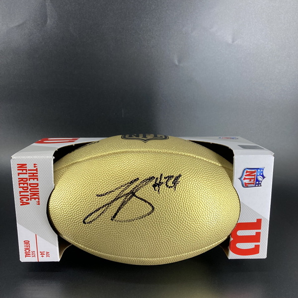 NFL - Panthers Jonathon Brooks Signed Gold Composite Football
