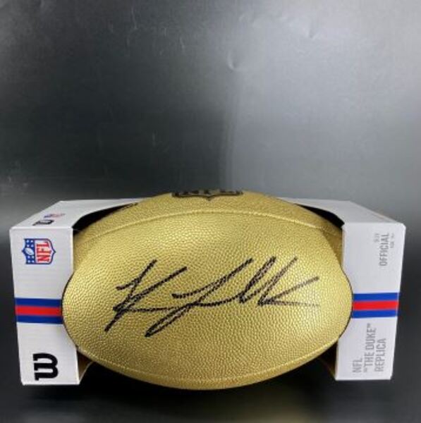 NFL - Titans Keldric Faulk Signed Gold Composite Football