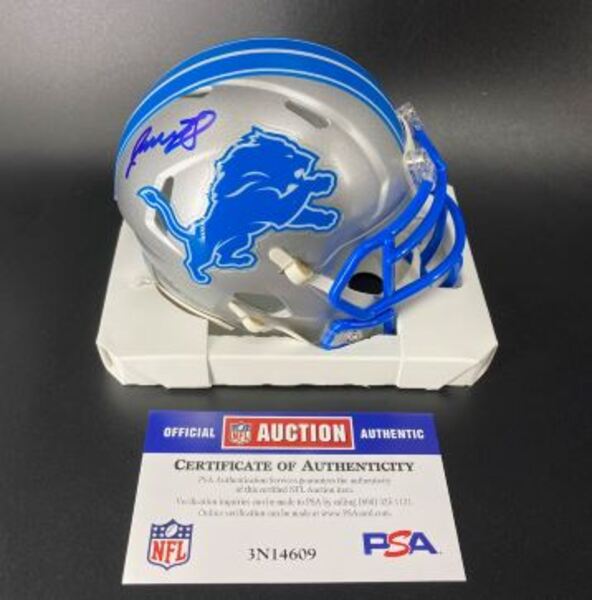 NFL - Lions Isaac TeSlaa Signed Mini Helmet
