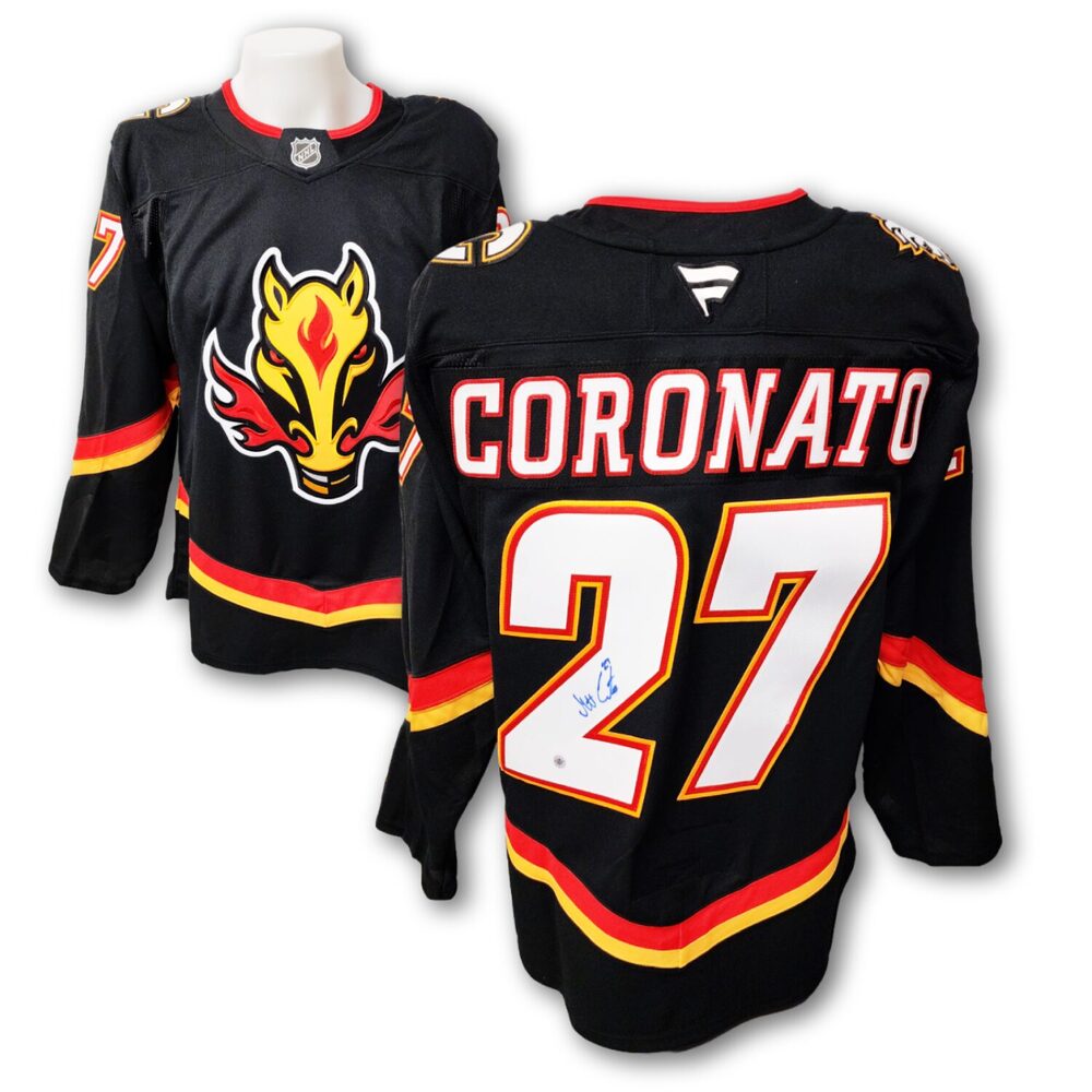 Matt Coronato Autographed Calgary Flames Alternate Fanatics Premium Jersey