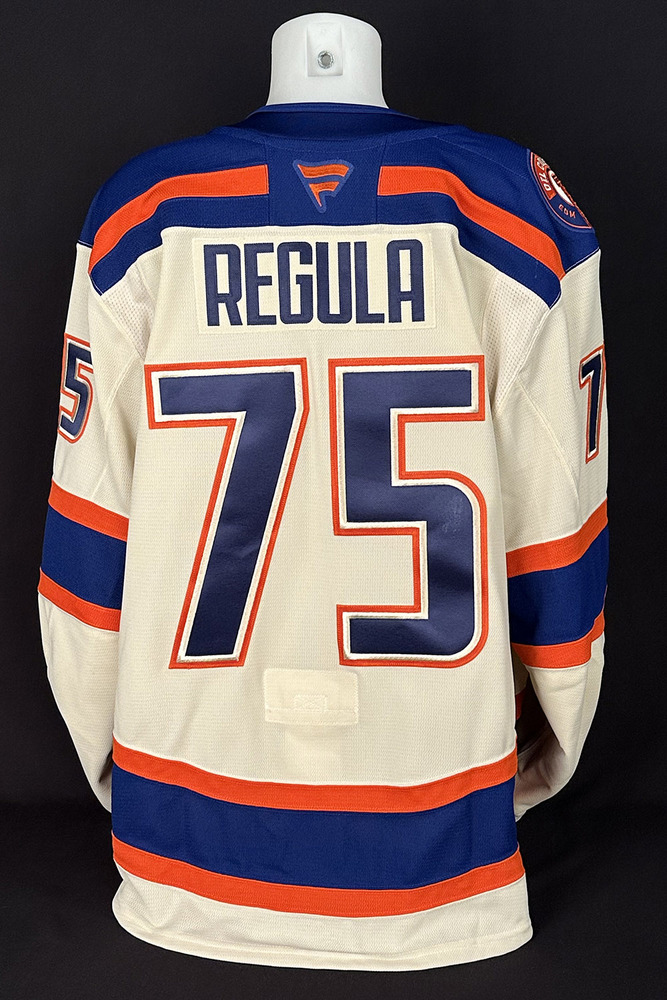 #75 Alec Regula - 2025-26 Edmonton Oilers Alternate Set #1 Game Worn Jersey - Worn For 1 Game - Dec 4th vs Seattle