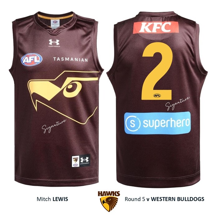 Photo of Mitch Lewis #2 Hawthorn 2026 Gather Round Guernsey