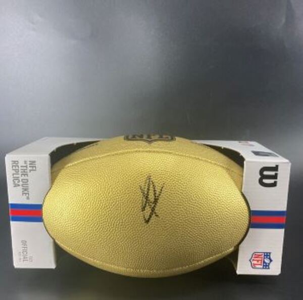 NFL - Giants Abdul Carter Signed Gold Composite Football