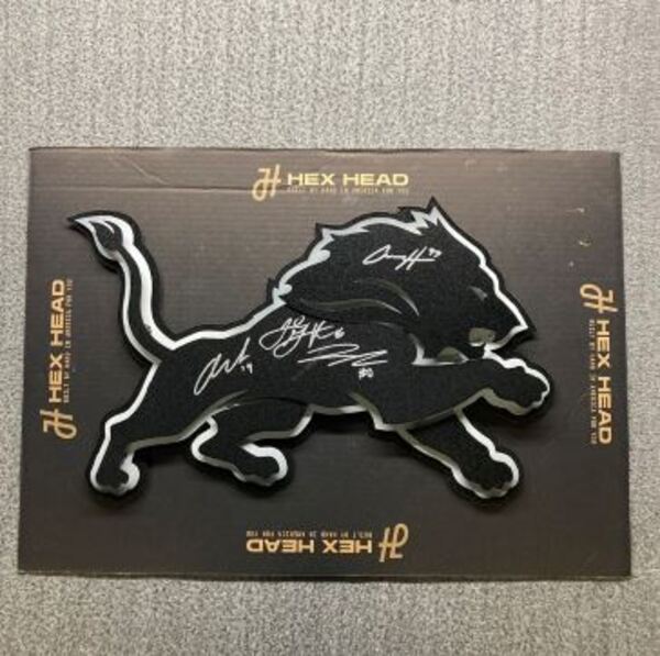 NFL - Lions Multi Signed Large Hex Head Signed by Jared Goff, Jahmyr Gib...