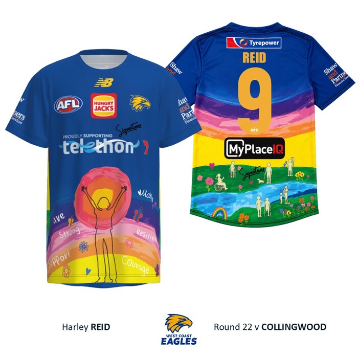 Photo of Harley Reid #9 West Coast Eagles 2026 Telethon Warm Up Tee