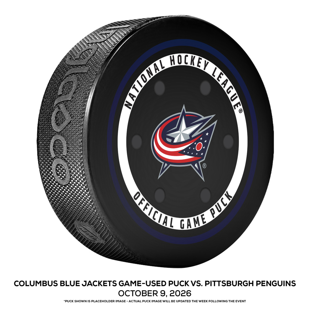 Columbus Blue Jackets Game-Used Puck vs. Pittsburgh Penguins on October 9, 2026
