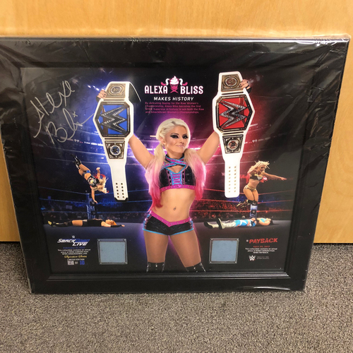 Alexa Bliss SIGNED History Making Ring Canvas Plaque (#2 of 10)