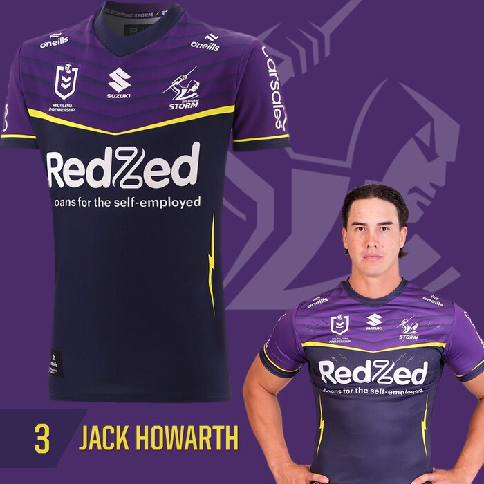 Jack Howarth #3 Melbourne Storm 2025 Player-Issue Grand Final Jersey