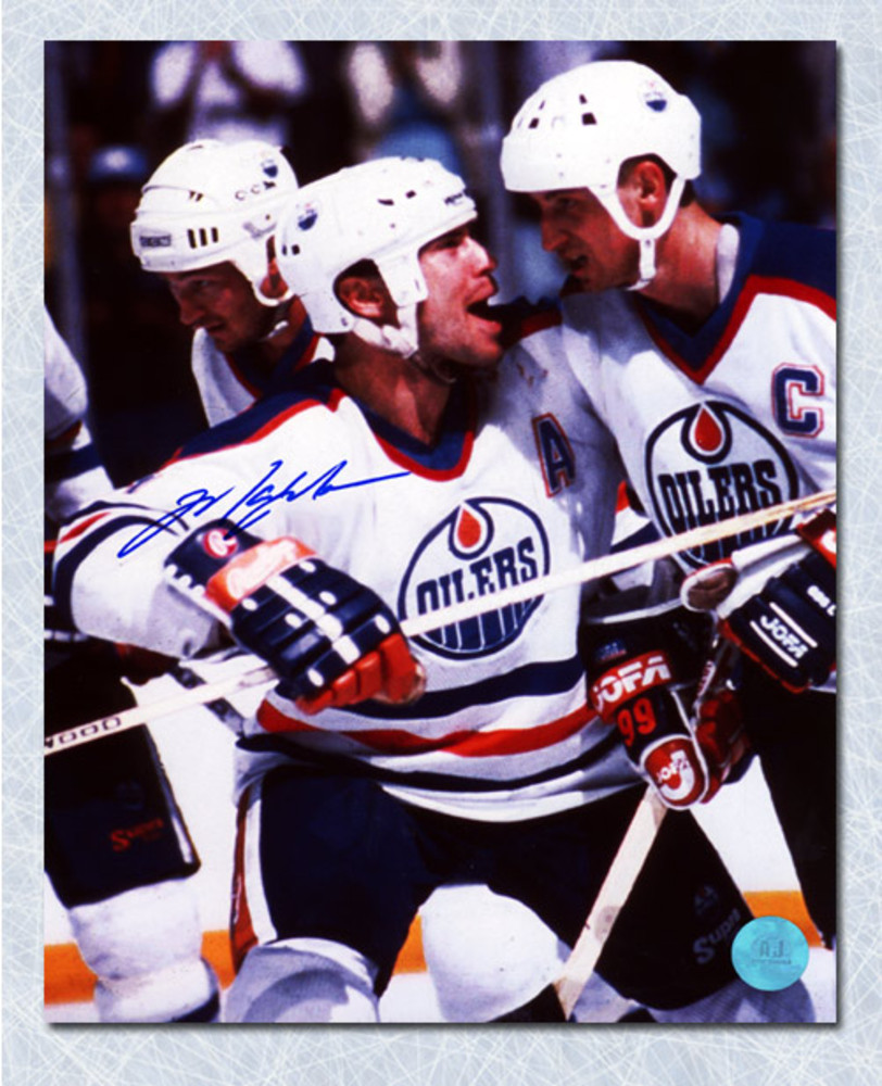 Mark Messier Edmonton Oilers Autographed Celebrating with Gretzky 8x10 ...