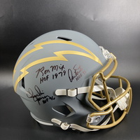 HOF - Chargers Multi Signed Replica Slate Speed Helmet Signed by Dan Fou...