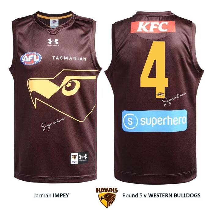 Photo of Jarman Impey #4 Hawthorn 2026 Gather Round Guernsey