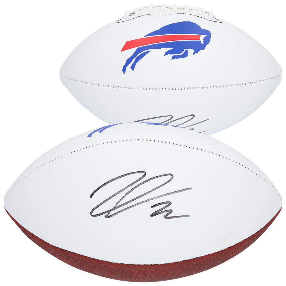 Tage Thompson Buffalo Sabres Autographed Buffalo Bills White Panel Football