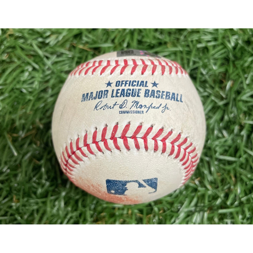 Game Used Baseball: Brandon Lowe double off Jordan Lyles - Outfield