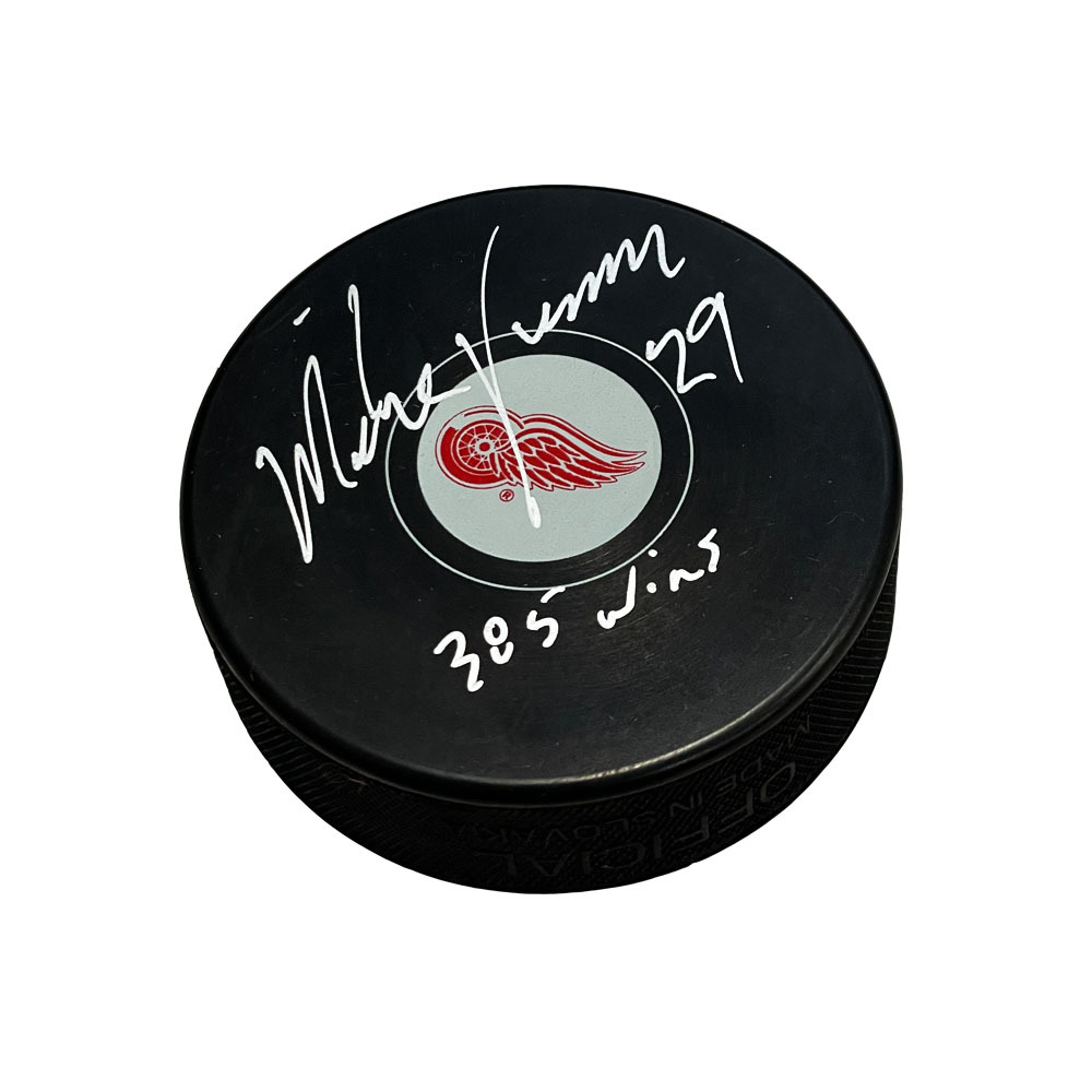 MIKE VERNON Signed Detroit Red Wings Puck - 