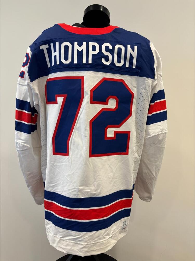 Tage Thompson USA Game-Used White Jersey worn v. Germany on February 15, 2026, as a part of the 2026 Milano Cortina Winter Games.