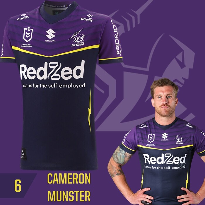 Cameron Munster #6 Melbourne Storm 2025 Player-Issue Grand Final Jersey