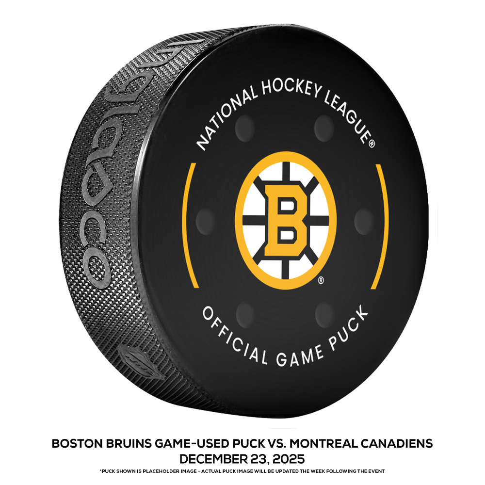 Boston Bruins Game-Used Puck vs. Montreal Canadiens on December 23, 2025