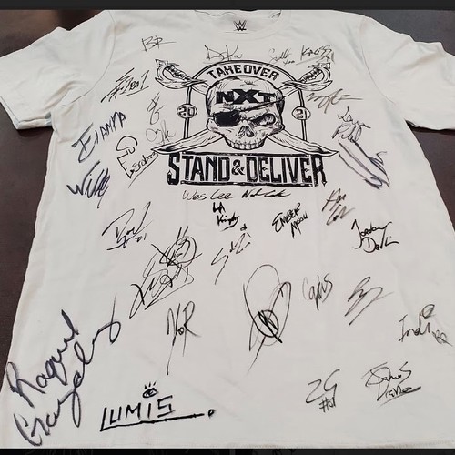SIGNED NXT TakeOver Stand & Deliver White Logo Tee
